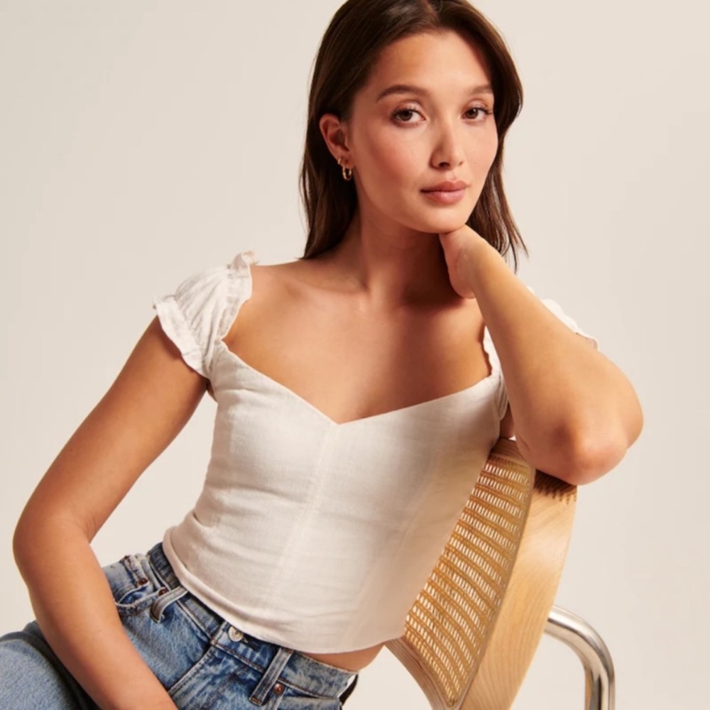 Abercrombie Off-The-Shoulder Ruffle Sleeve Top